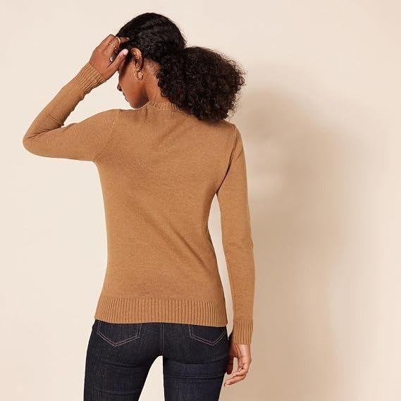 Camel Brown Crew Neck Sweater obraz 4